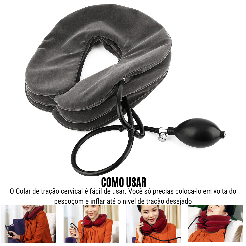 Ar inflável colar cervical pescoço tração