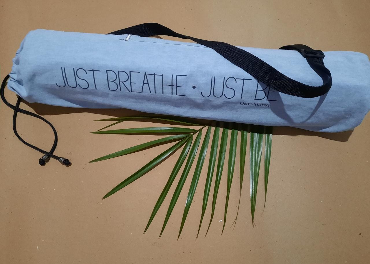 Bolsa para Tapete "Just Breathe * Just Be" 100% algodão